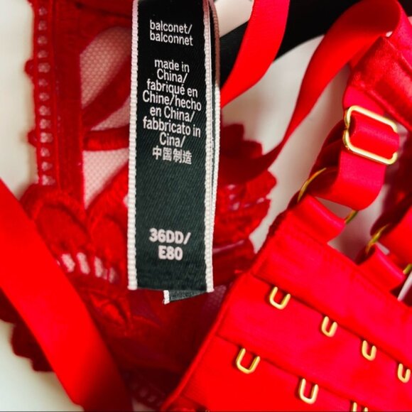 36DD XL Victoria’s Secret red harness bra set - Picture 8 of 9